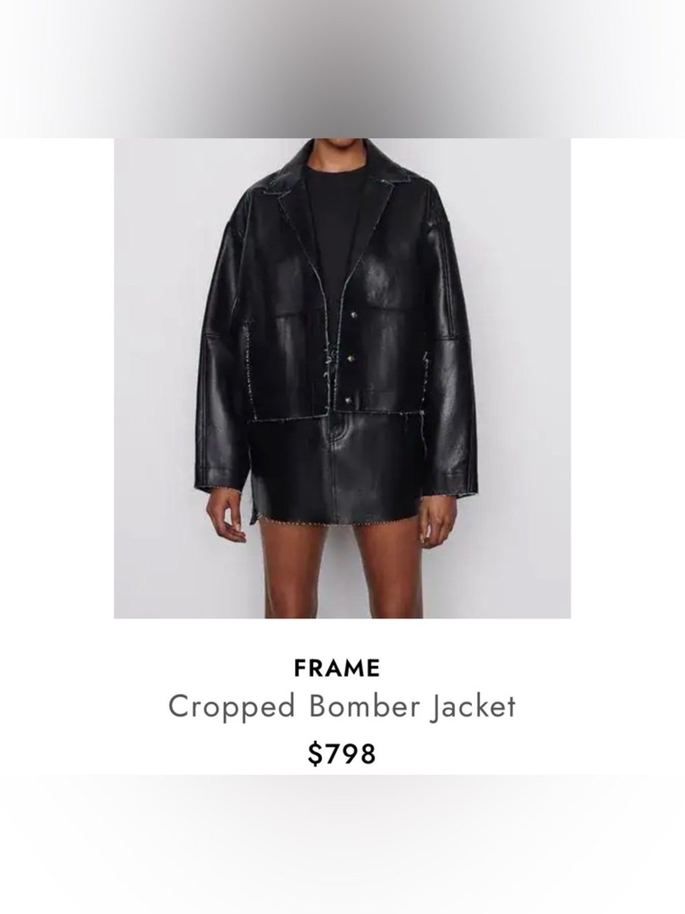 FRAME bonded denim leather bomb jacket